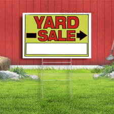 Yard Sale Sign with Metal Stake