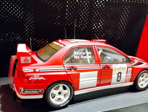 1/18 AUTOart Mitsubishi Lancer Evolution VII WRC 2002 #8 Red w/ Box From Japan - Picture 8 of 9