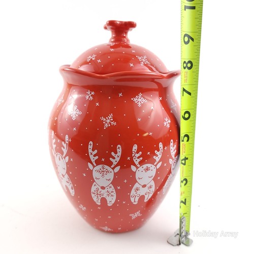 Temp-tations Special Edition Reindeer Seasonal Cookie Jar Christmas Decor Red - Picture 7 of 7