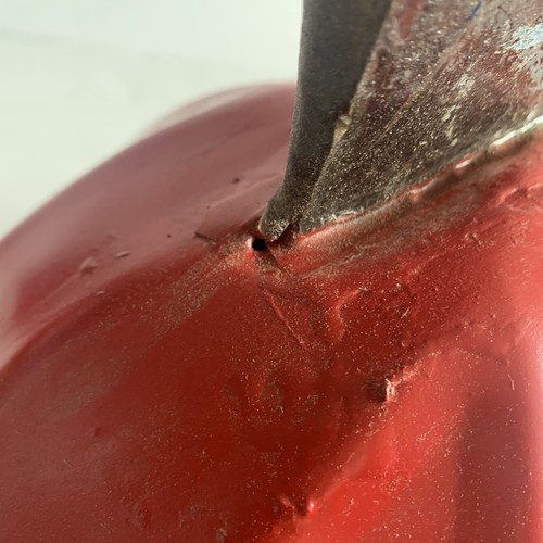 Vtg Aluminum Red McDonald Safe T Hat Standard Full Brim Hardhat W Axe Haloween - Picture 8 of 8
