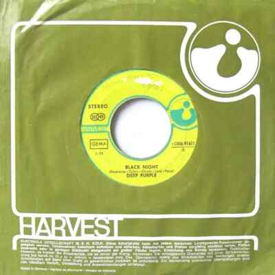 Deep Purple Black Night / Living Wreck Vinyl Single 7inch Harvest