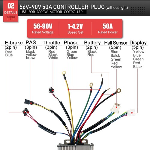 Electric Ebike 48V/60V/72V/90V KT 50A Controller +KT LCD3 Display/Throttle - Picture 8 of 21