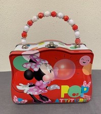 Disney Minnie Mouse Pop of Attitude Metal Tin Lunch Box Purse w/ Beaded Handle