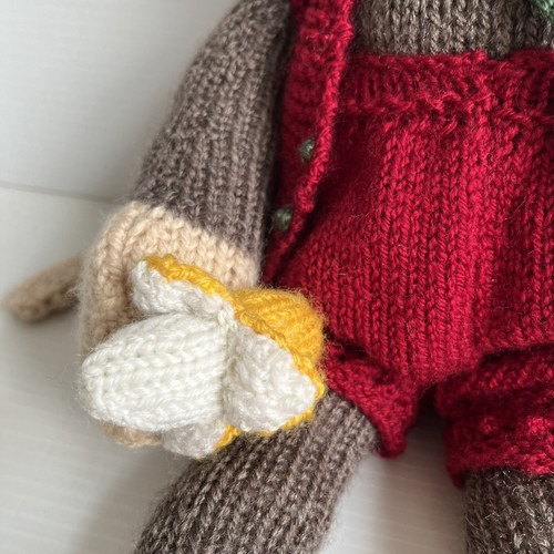 Handmade Knitted Monkey 45cm Tall Bow Tie Banana Shoulder Bag Home Made Quirky - Picture 4 of 8