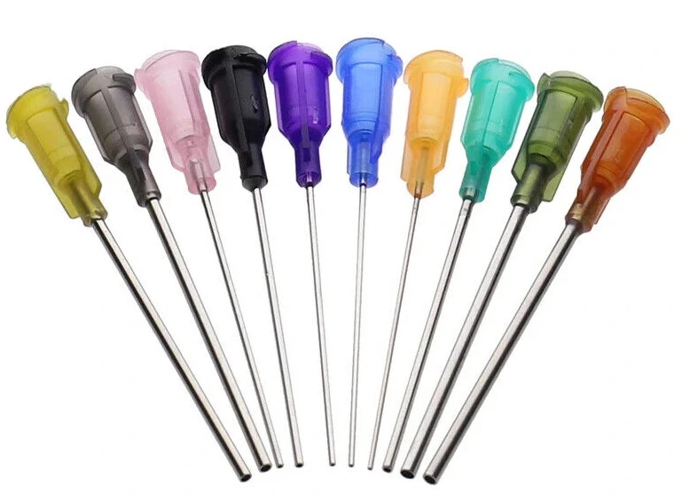 10pcs x Blunt Tip Syringe Needle Luer Cap Oil Glue Ink Dispensing Liquid Refill