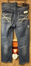 NWT T. K. Axel AXMB0076-HBR men’s blue denim jeans 38W 29.5” wide-leg boot Bangl