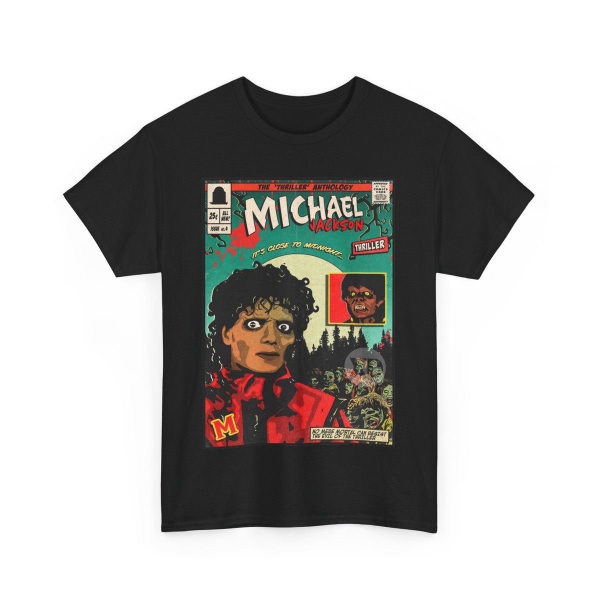 Michael Jackson Thriller Comic Style Fitted T shirt Unisex Heavy