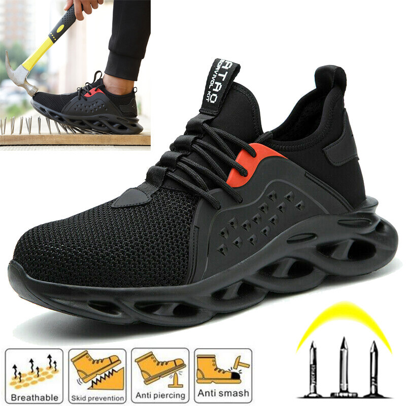 Womens Work Safety Shoes Steel Toe Cap 