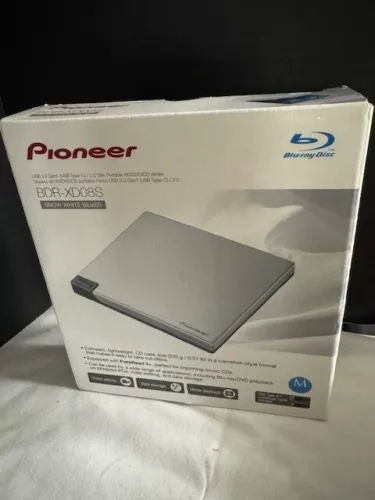 Pioneer USB 3.2 Gen1 (USB Type-C) / 2.0 Slim Portable BD/DVD/CD BDR-XD08S (W)