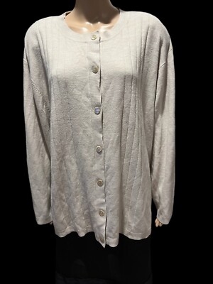 Fitting Image Oatmeal Color Plus Size Cardigan 22/24 Acrylic Super Soft 
