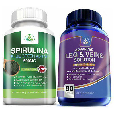 Spirulina Algae Immune Support & Healthy Legs Vein Function Dietary Supplement