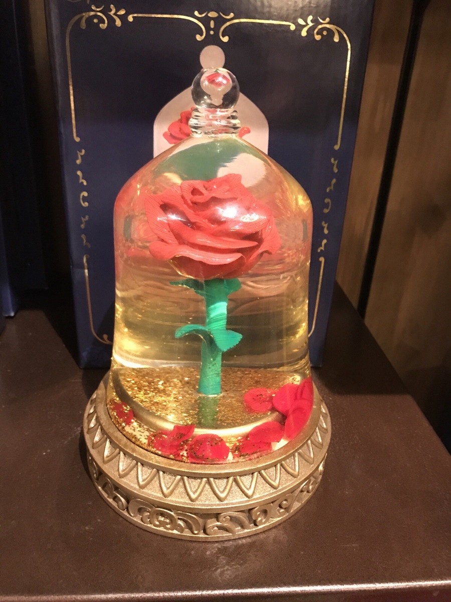 2021 Disney Parks Beauty and the Beast Enchanted Rose Snowglobe
