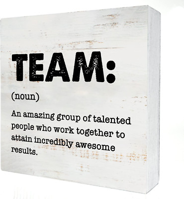 Team Definition Wood Box Sign Decor Rustic Team Quote Wooden Box Sign Block Plaq