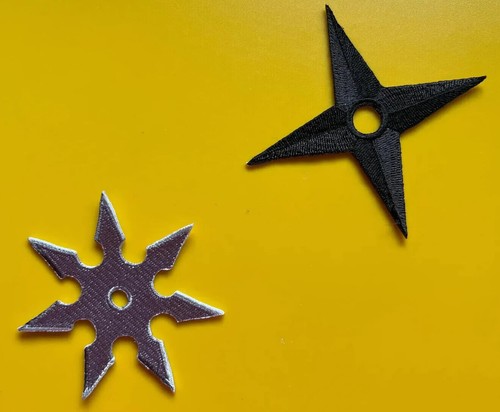 Ninja Estrella Lanzadora Shuriken Samurai Bordado Hierro En Parche 3 en Dos Opciones - Imagen 9 de 9