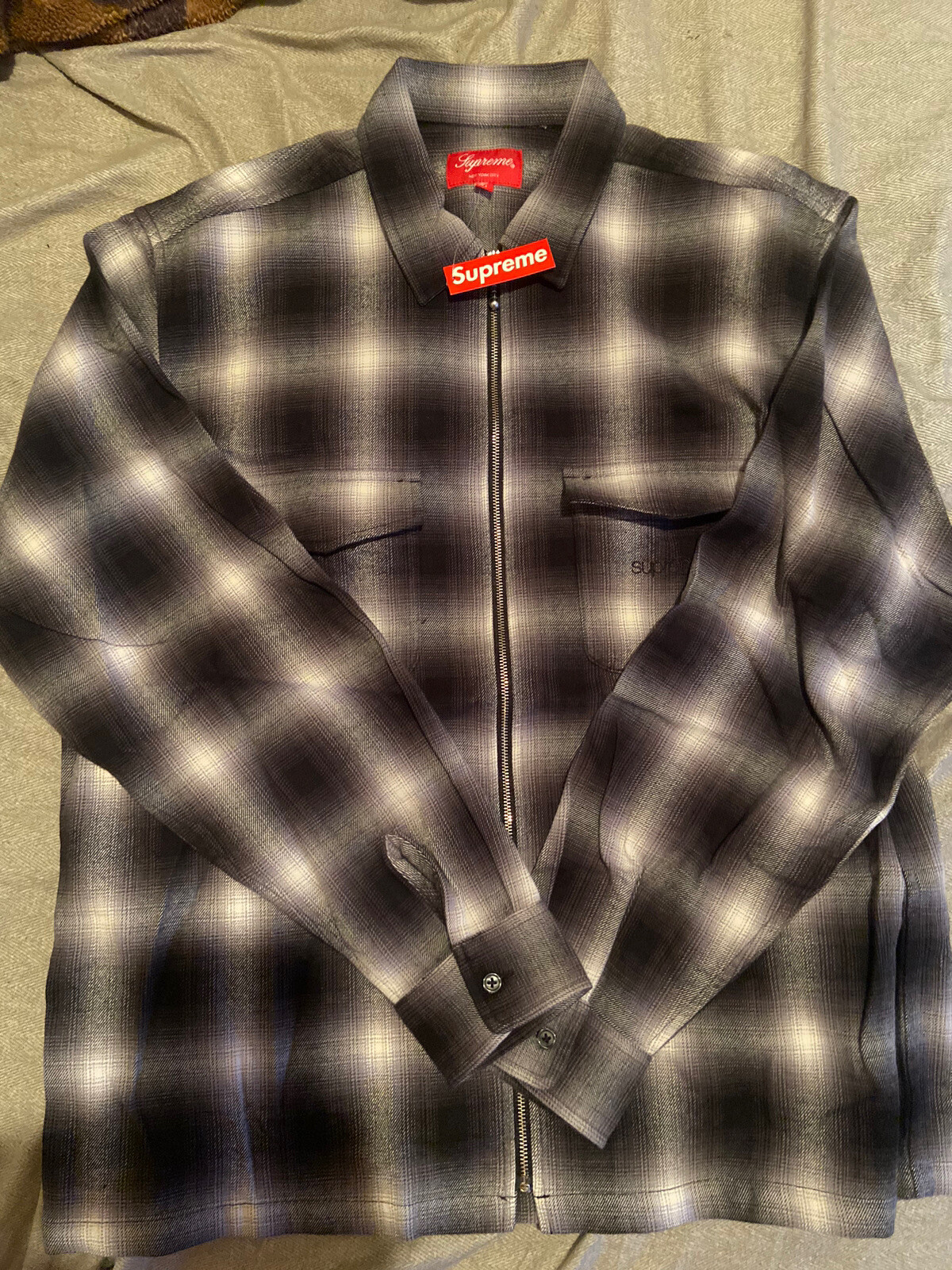 Supreme shadow Plaid Flannel Zip up FW22