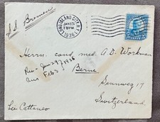 1936 5c SS Bremen Long Island NY to Berne Switzerland Classic Cover See Photos