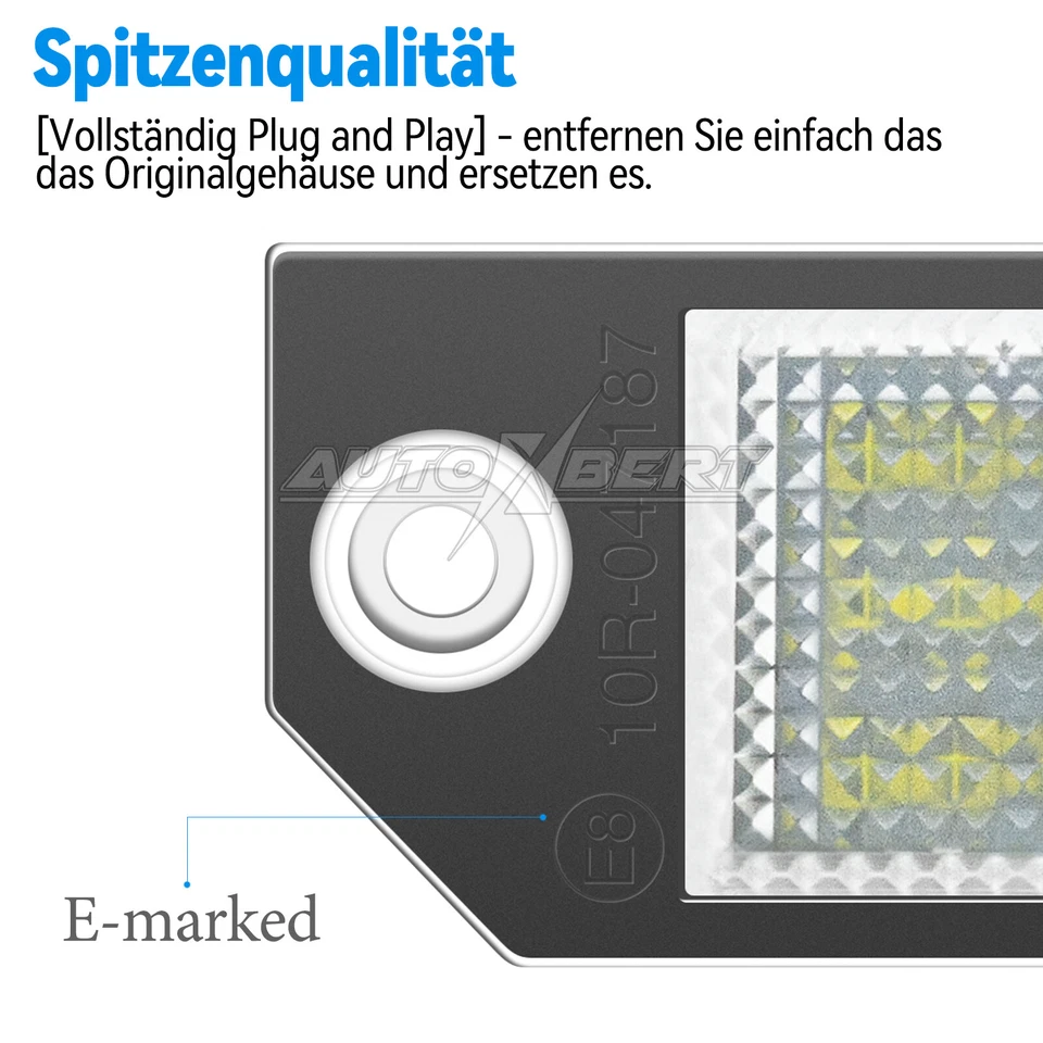 2x para FORD FOCUS MK2 C MAX iluminación matrícula LED iluminación - Imagen 4 de 4