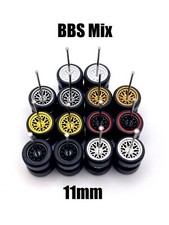 5x Sets BBS MIX Real Rider Wheels W/ Rubber Tires For 1/64 Scale Cars
