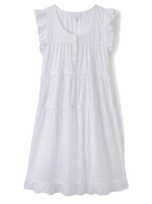 NEW  SLEEP The White Company Tiered Cotton & Lace Victorian  nightgown nighty S