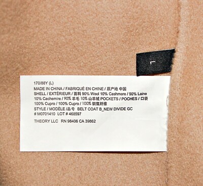 Theory Belt Wool-Cashmere New Divide Double Face Fabric Coat in