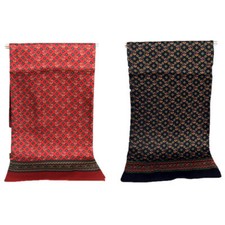 Men 100 Silk Scarf Double Layer Neckerchief Tie Business Office Cravat Red Black