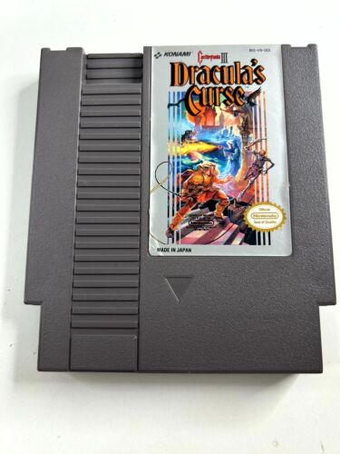 Castlevania III: Dracula's Curse (NES, 1990 NTSC-U/C) Cartridge & Holder Working