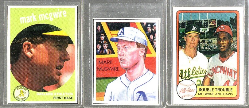 1 CARD MARK MCGWIRE - 1989 BASEBALL CARDS MAG Card #4 - 1959 TOPPS Replicard #2L