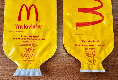 2012 McDonalds & Chicago BULLS THUNDER STICKS-2 pair-NEW "I'm Loving It" - Picture 2 of 2