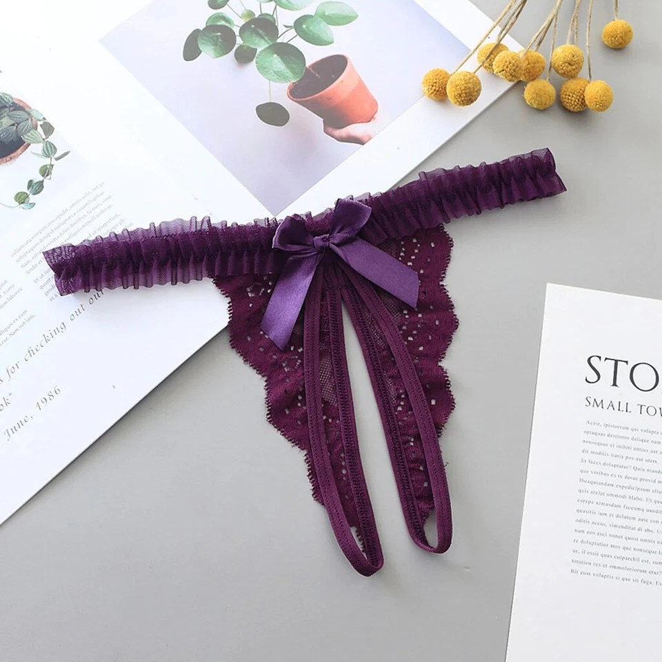 ☆USA☆ Sexy Mujeres Tanga de Encaje Tanga Bragas Lencería Ropa Interior Entrepierna T-back Foto 3 de 4