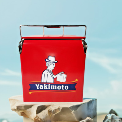 Yakimoto 14Qt Red metal Cooler box,ice fishing Bucket,retro gift,beach things
