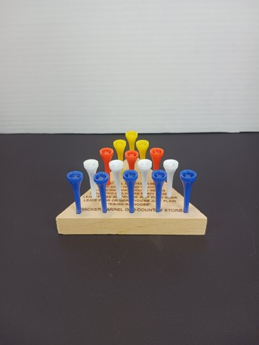 Vintage Cracker Barrel Peg Game Wood Plastic Black Red White Old Country Store