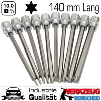 "10-Tlg Torx Stecknuss T10 - T55 T-Profil SteckschlüSsel 3/8\" Nuss Set 140Mm Lang"