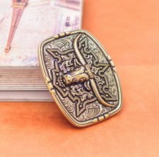 Men Silver Western Cowboy Longhorn Bull Buck Rodeo Belt Buckle Fit 40MM Strap