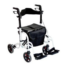 Image of Aidapt Deluxe 2 in 1 Rollator 4 Wheeled Walker Seat Transit Chair Mobility Aid