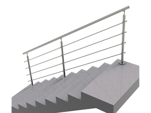 Handlauf TreppengeläNder BrüStung Treppe Bausatz Edelstahl Bodenmontage 3M*90Cm-image