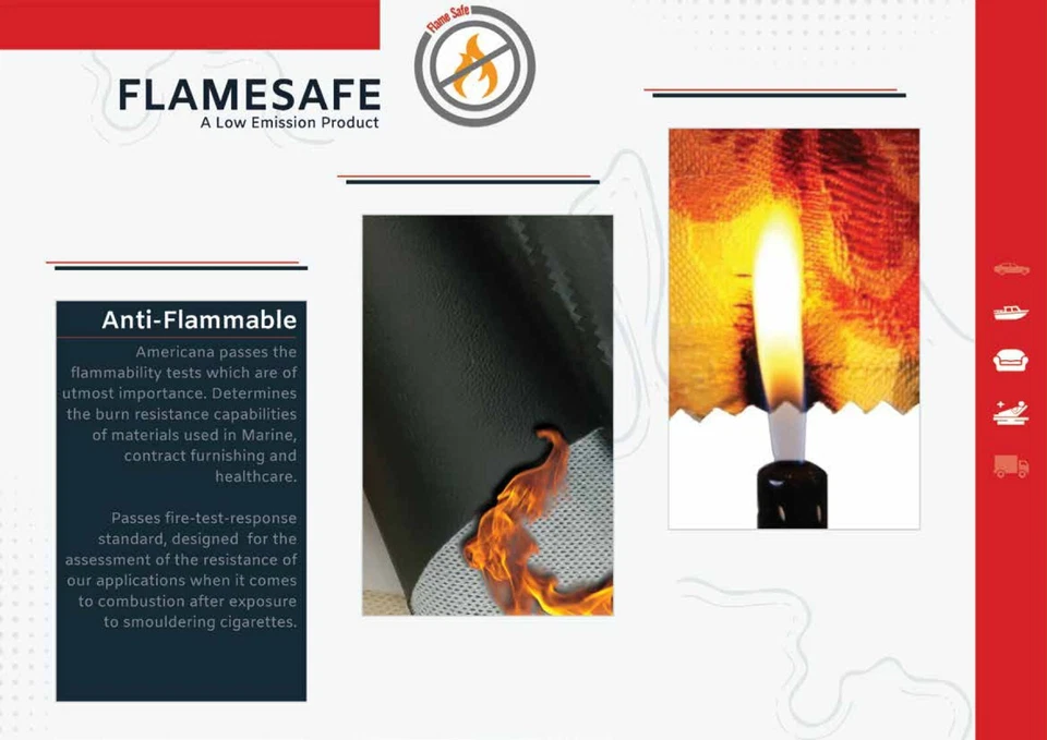 Marine Boat Vinyl Upholstery Fabric UV Resistant Vegan Leather 54 In Wide - Image 4 of 4