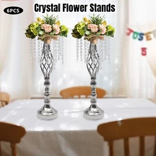 6x  Flower Holders W/ Crystal Chain Flower Arrangement Stand Wedding Centerpiece