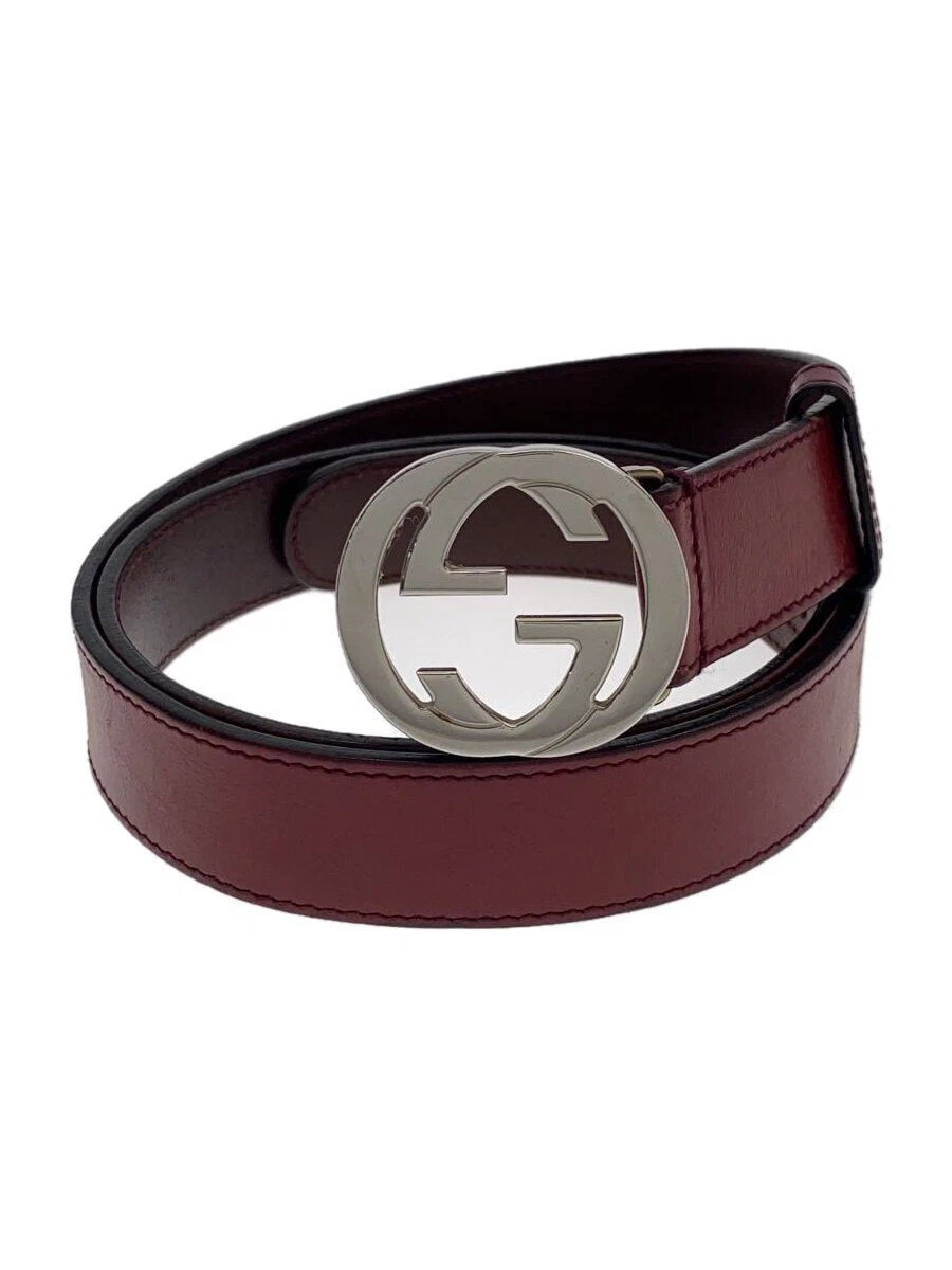 Ceinture femme GUCCI GG en cuir bordeaux à emboîtement occasion