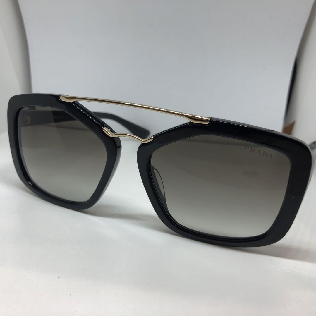 PRADA sunglasses teardrop black gold hardware | eBay