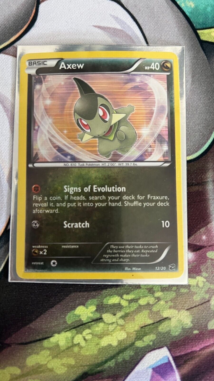 Pokemon Card Axew 12/20 Dragon Vault Holo Rare Near Mint NM