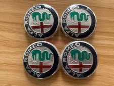 4x 60mm Alfa Romeo Alloy Wheel Centre Cap Silver Set Decal Emblem Badge Logo