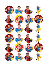 24 Pre-cut Mr Tumble Cup Cake Toppers Edible Party Decorations Premium Wafer Car