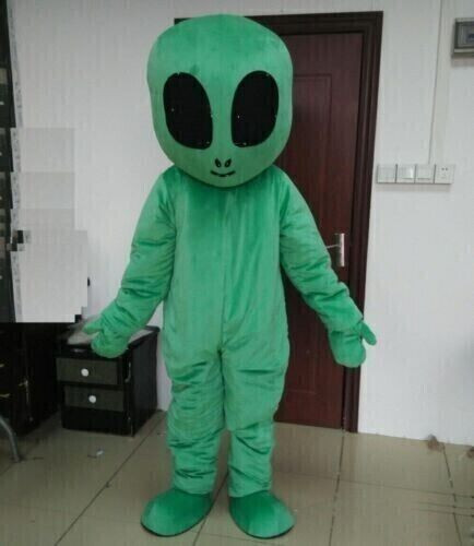 Adult E.T. Green UFO Alien Mascot Costume Halloween COS Adult Fancy Dress