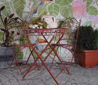 Gartenmöbel Antik 3Gartenset Vintage Metall Elegance Terrasse