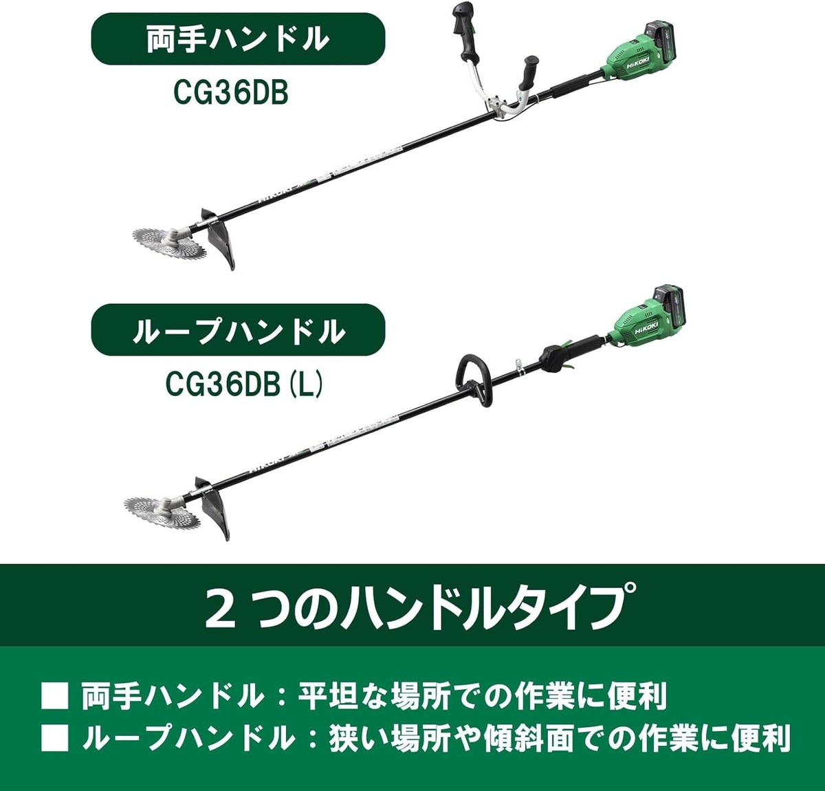 HiKOKI 36V Grass Trimmer CG36DB 230mm Two-Handed Handle CG36DB(NN 