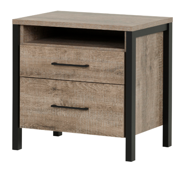 South Shore Munich 2 Drawer Weathered Oak Nightstand New For Sale Online