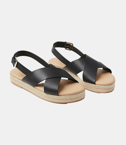 NEW Loft 7.5 M Sandals Women's Black Platform Criss Cross Espadrille Strappy