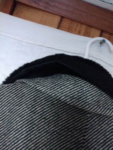 Mens Winter STRATOJAC Coat Black Wool Tweed Plush 70s Vintage Size 42 VG Clean - Picture 12 of 23