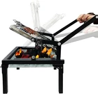 Compact Portable Charcoal Grill with 360° Rotating Grid for Outdoor BBQs