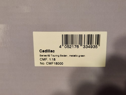 CMF 1949 Cadillac Series 62 Touring Sedan 1/18 Resin Model - Green, MIB #18000 - Picture 13 of 15